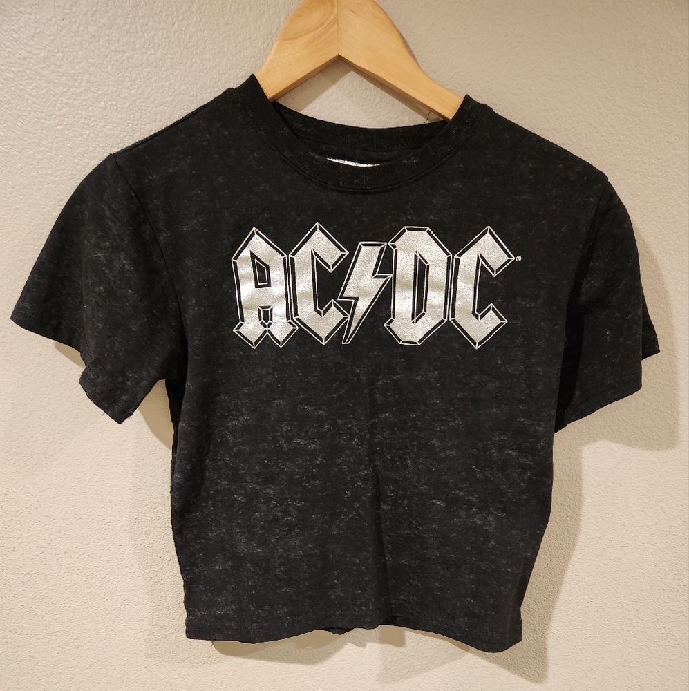 Kids AC/DC Licensed Hard Rock Band Youth Tee Medium 8 Black Mineral Wash